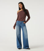 One Shoulder Long Sleeve Casual Sweatshirt — Fudgesickle — view 7