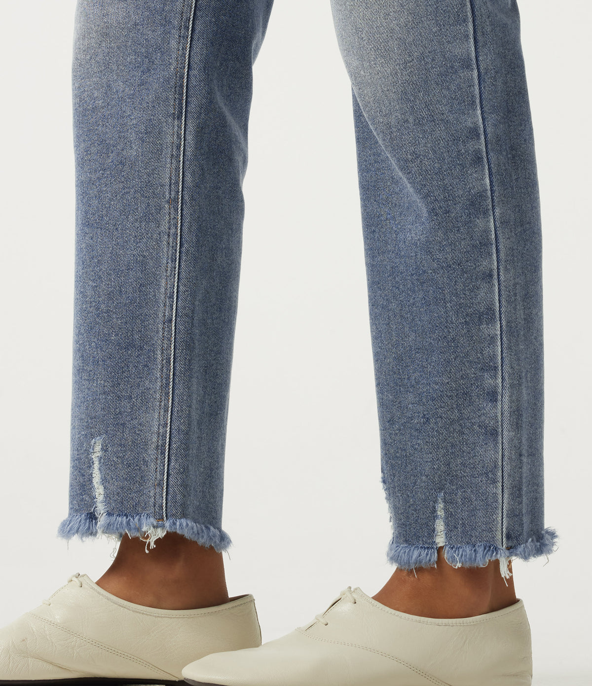 High Waisted Straight Leg Casual Cotton Jeans with Pockets — Blue Jasper Denim — view 6