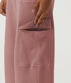High Waisted Wide Leg Waffle Casual Sweatpants with Pockets — Wild Salmon — view 5