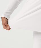 Airy Round Neck Long Sleeve Mesh Back Yoga Sports Top — White — view 7