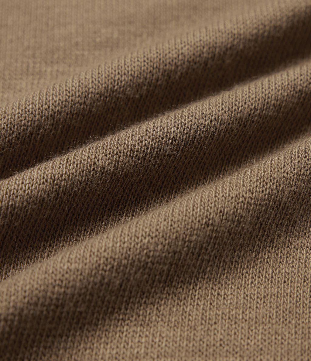 Mock Neck Long Sleeve Split Hem Ruched Casual Top — Deep Ochre — view 7