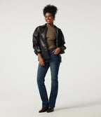 Mock Neck Long Sleeve Split Hem Ruched Casual Top — Deep Ochre — view 6