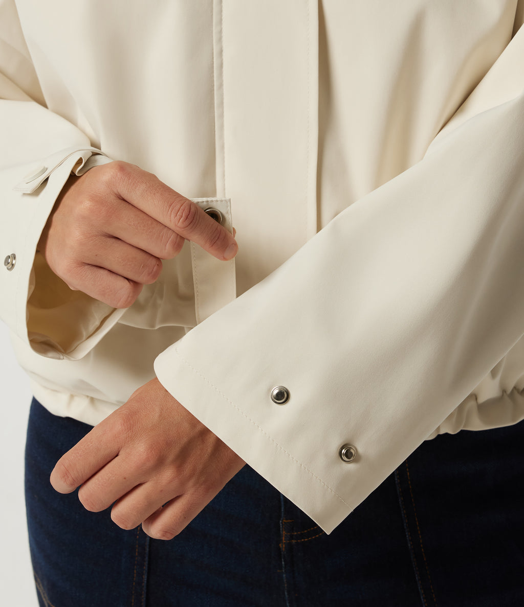 Hooded Long Sleeve Casual Jacket with Pockets — Pillowtalk - Light Beige — view 7