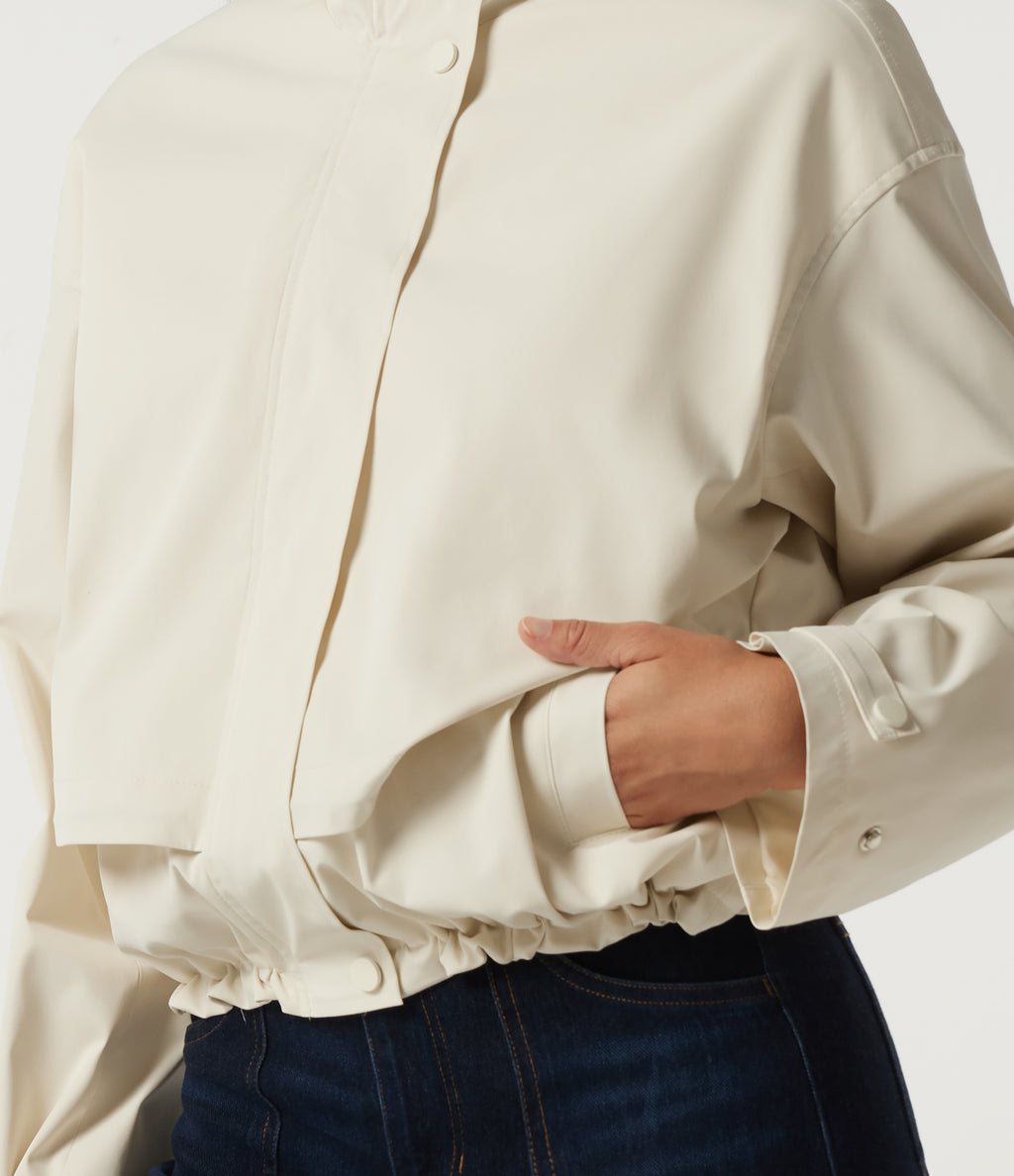 Hooded Long Sleeve Casual Jacket with Pockets — Pillowtalk - Light Beige — view 5