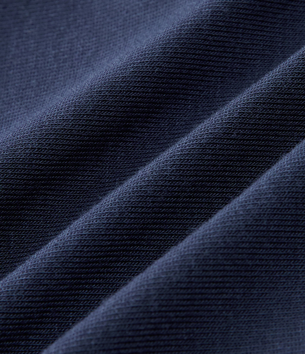 Ribbed Hooded Long Sleeve Color Block Casual Top — Nightfall Blue — view 8