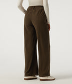 High Waisted Straight Leg Corduroy Casual Trousers with Pockets — Carafe — view 2