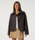 Collared Long Sleeve Casual Coat with Pockets — Mole' — view 4