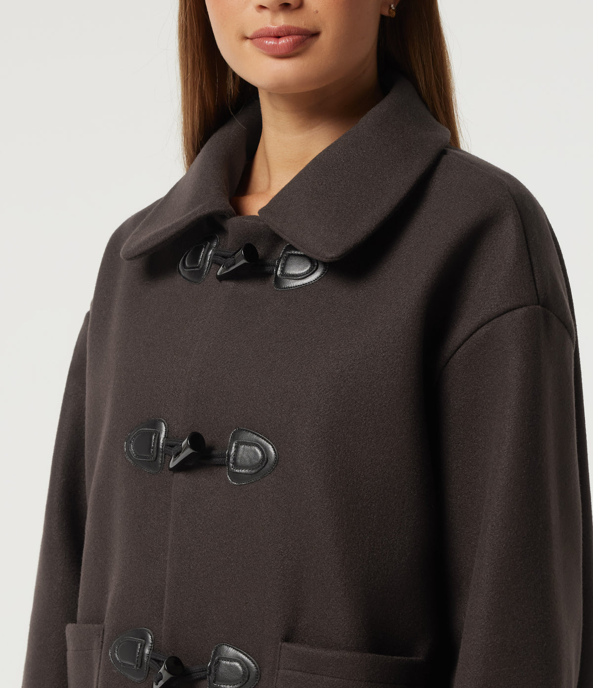 Collared Long Sleeve Casual Coat with Pockets — Mole' — view 5