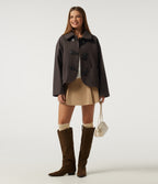 Collared Long Sleeve Casual Coat with Pockets — Mole' — view 7