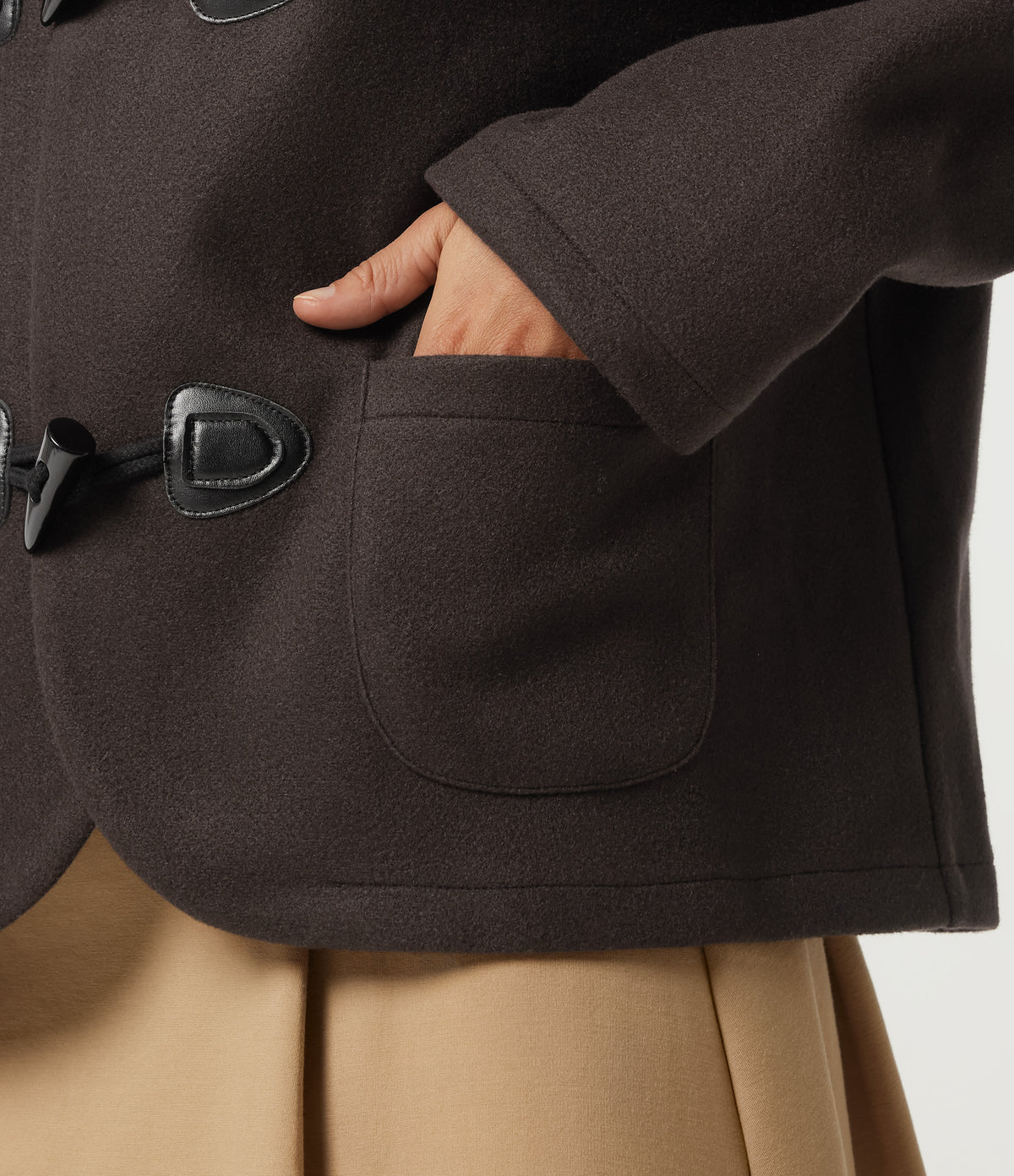 Collared Long Sleeve Casual Coat with Pockets — Mole' — view 6