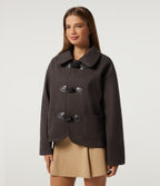 Collared Long Sleeve Casual Coat with Pockets — Mole' — view 3