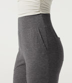 High Waisted Tummy Control Casual Joggers with Pockets — Darl Gray Floral Yarn — view 6