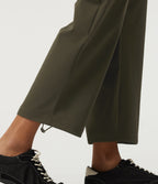 Mid Rise Quick Dry Wrinkle Recovery Tapered Running Cargo Trousers with Pockets — Forest Night — view 7