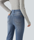 Denim Heat High Waisted Bootcut Casual Jeans with Pockets — Blue Jasper Denim — view 5