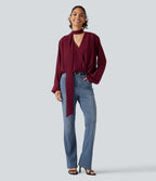 Denim Heat High Waisted Bootcut Casual Jeans with Pockets — Blue Jasper Denim — view 7
