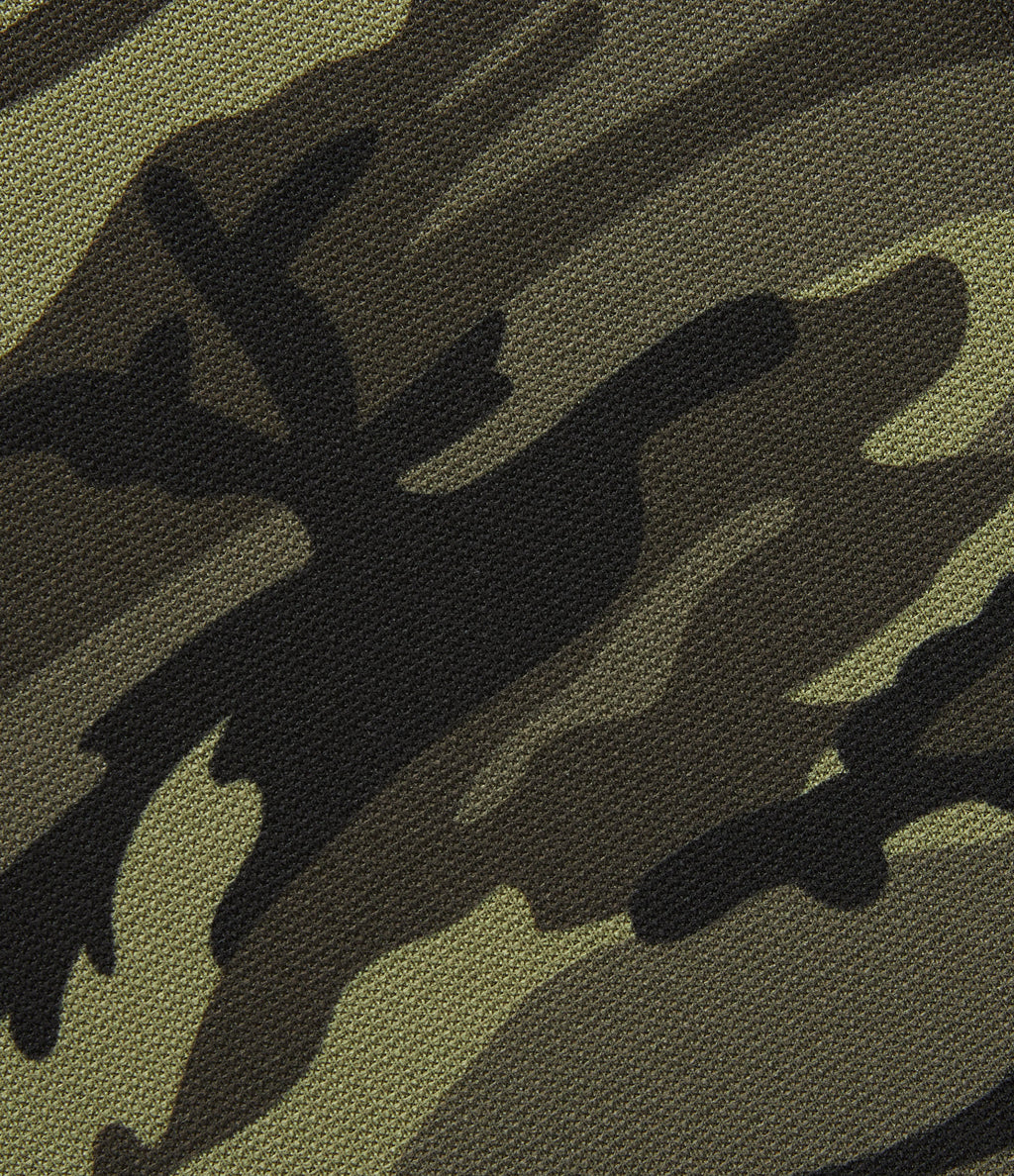 High Waisted Drawstring Camo Waffle Casual Trousers with Pockets — Woodland Edge Camo — view 8