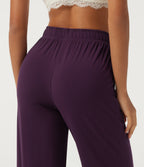 High Waisted Drawstring Straight Leg Casual Sweatpants with Pockets — Potent Purple — view 6