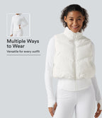 PuffFlex 3-in-1 Mock Neck Slim Causal Puffer Jacket with Pockets — White — view 1