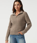 Mock Neck Long Sleeve Work Jumper — Stucco — view 5