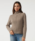 Mock Neck Long Sleeve Work Jumper — Stucco — view 4