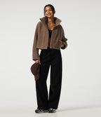 High Neck Long Sleeve Workout Jacket — Mustang — view 8