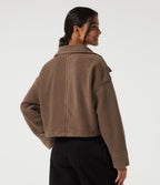 High Neck Long Sleeve Workout Jacket — Mustang — view 2