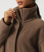 High Neck Long Sleeve Workout Jacket — Mustang — view 7