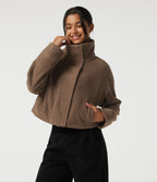High Neck Long Sleeve Workout Jacket — Mustang — view 4