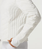 PuffFlex High Neck Long Sleeve Quilted Casual Padded Jacket with Pockets and Thumbholes — White — view 6