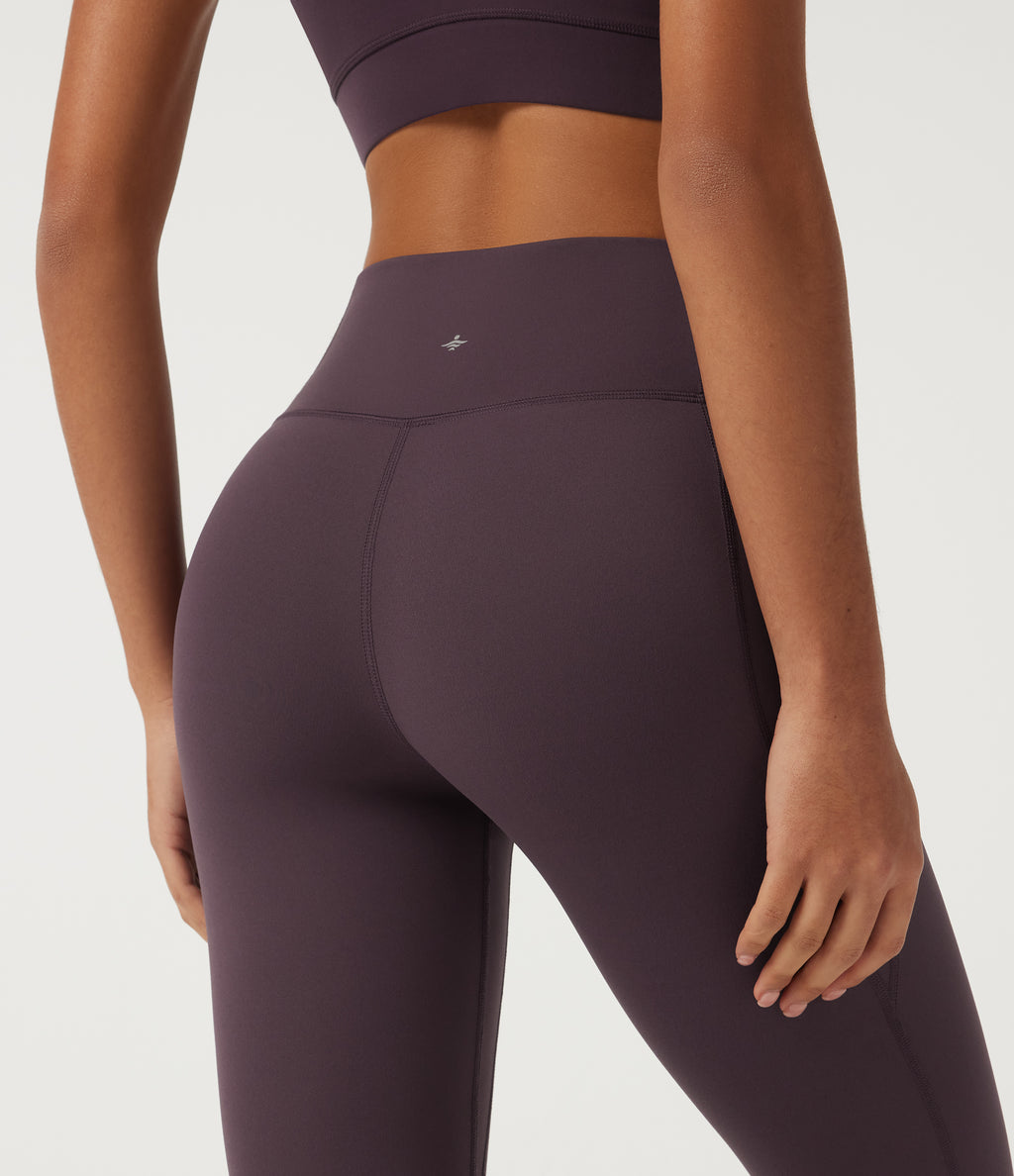 Quick Dry High Waisted Running Leggings with Pockets — Dusky Evening purple — view 5
