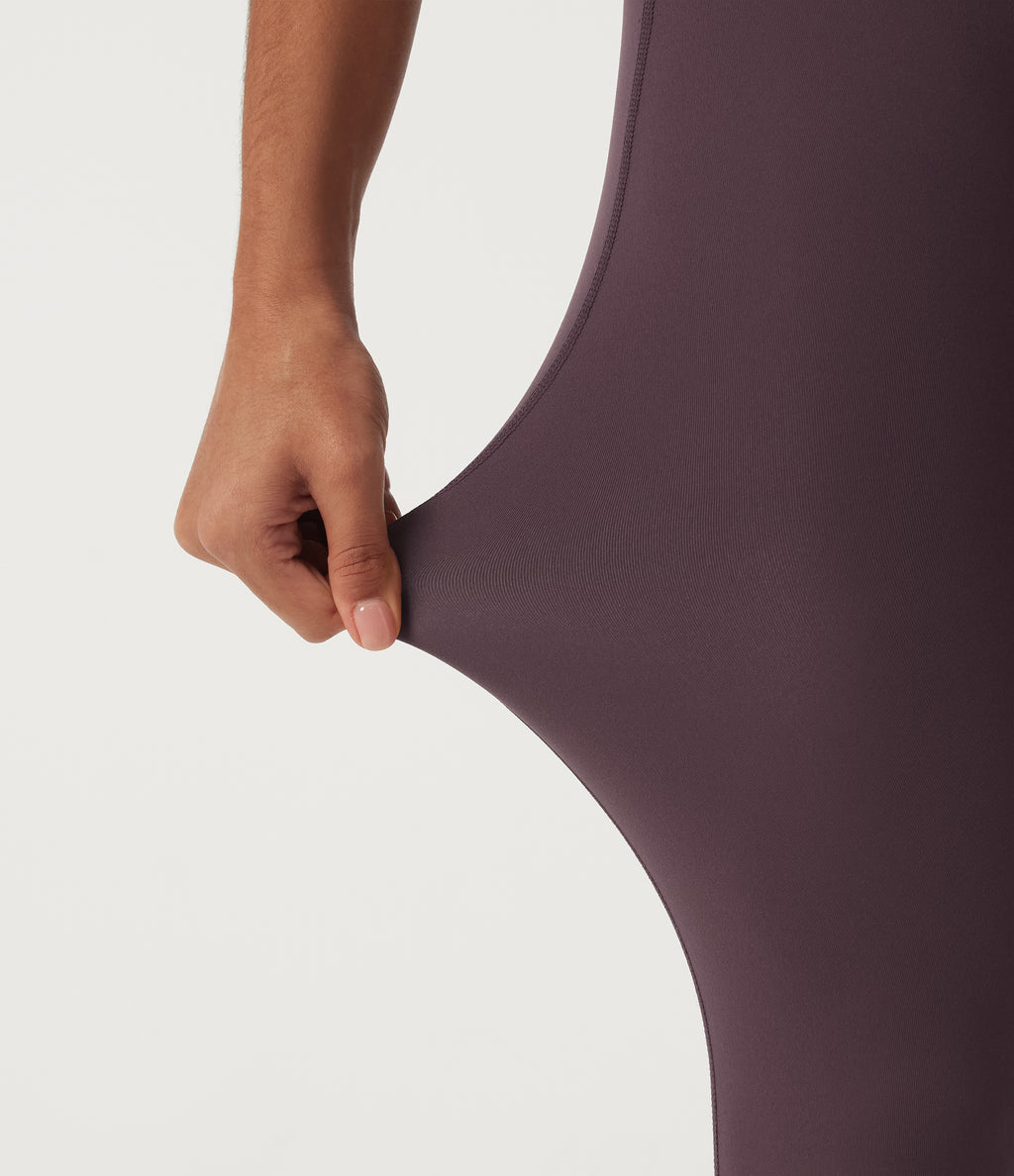Quick Dry High Waisted Running Leggings with Pockets — Dusky Evening purple — view 6