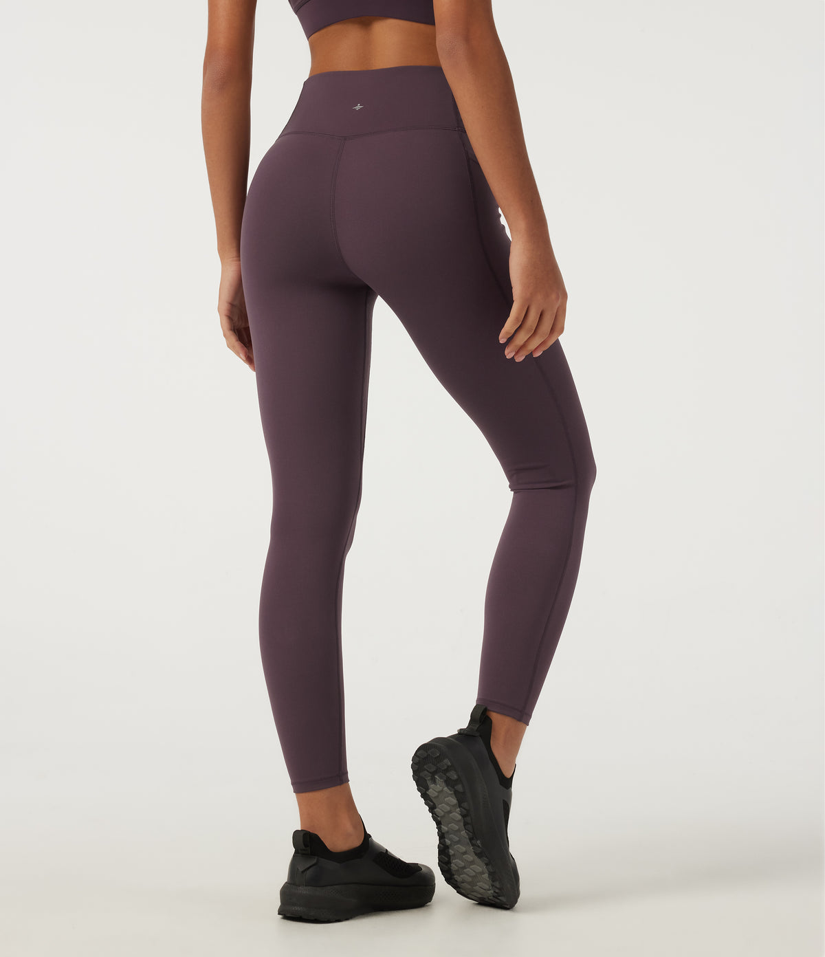 Quick Dry High Waisted Running Leggings with Pockets — Dusky Evening purple — view 2