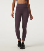 Quick Dry High Waisted Running Leggings with Pockets — Dusky Evening purple — view 3