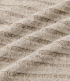 Ribbed Knit V Neck Long Sleeve Top — Ridge Sand Khaki — view 7