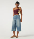 Scoop Neck Casual Cami Tank Top with Built-in Bra — Deep Wine — view 8