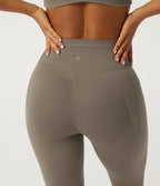 High Waisted Tummy Control Skinny Training Leggings with Pockets — Dawn Brown — view 7