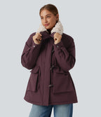 Lapel Long Sleeve Casual Padded Jacket with Pockets — Fig — view 4