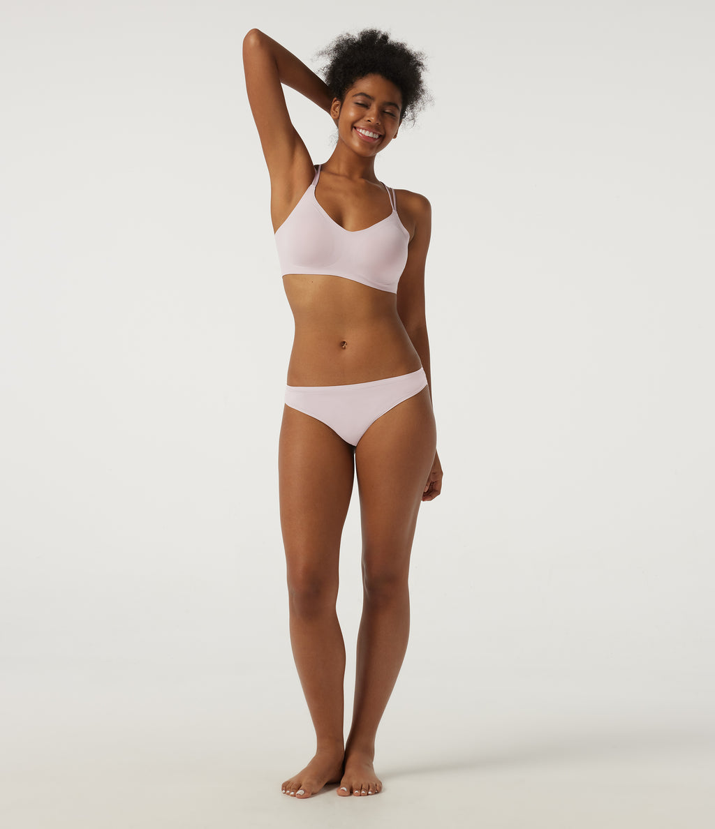 V Neck Adjustable Buckle Casual Bra — Pebble Mist — view 8