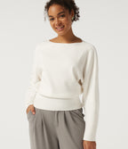 Boat Neck Long Sleeve Work Jumper — Jet Stream — view 4