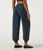 High Waisted Drawstring Running Joggers with Pockets — Carbon — view 2