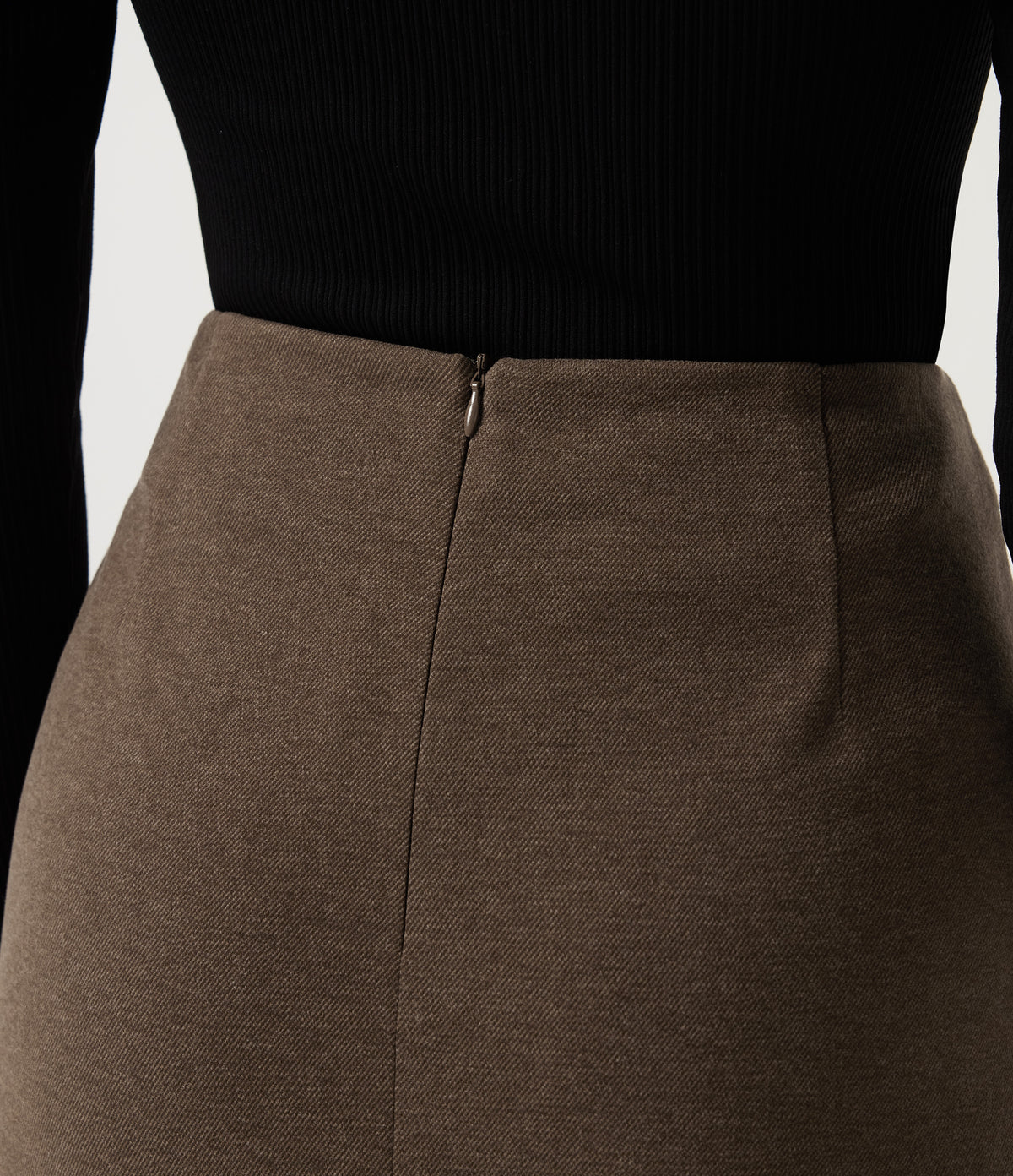 High Waisted Midi Work Pencil Skirt — Walnut Shell — view 5