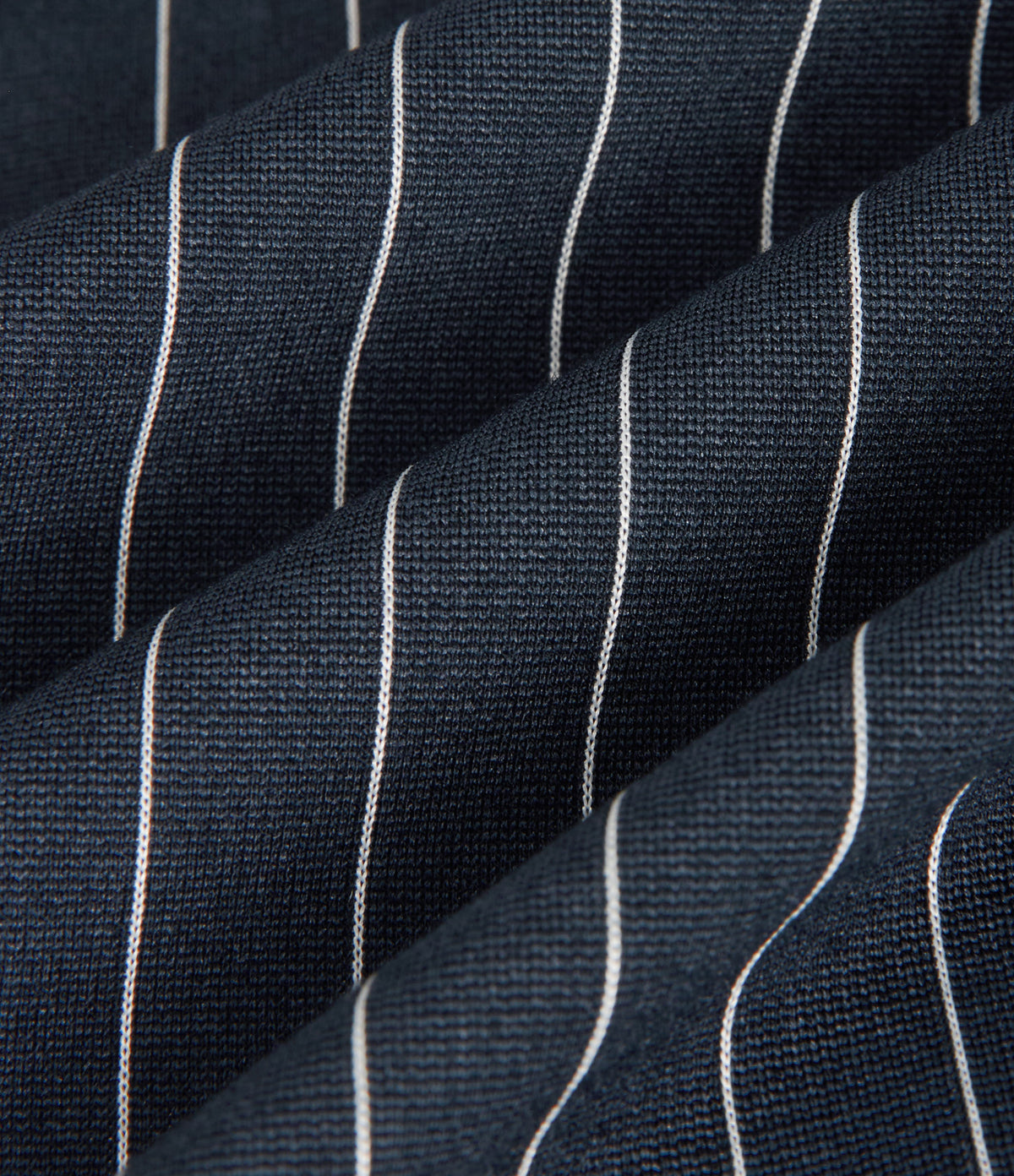 Low Rise Wide Leg Stripe Work Trousers with Pockets — Navy Pinstripe — view 7