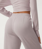 Low Rise Drawstring Wide Leg Casual Sweatpants with Pockets — Porcelain Pink — view 5