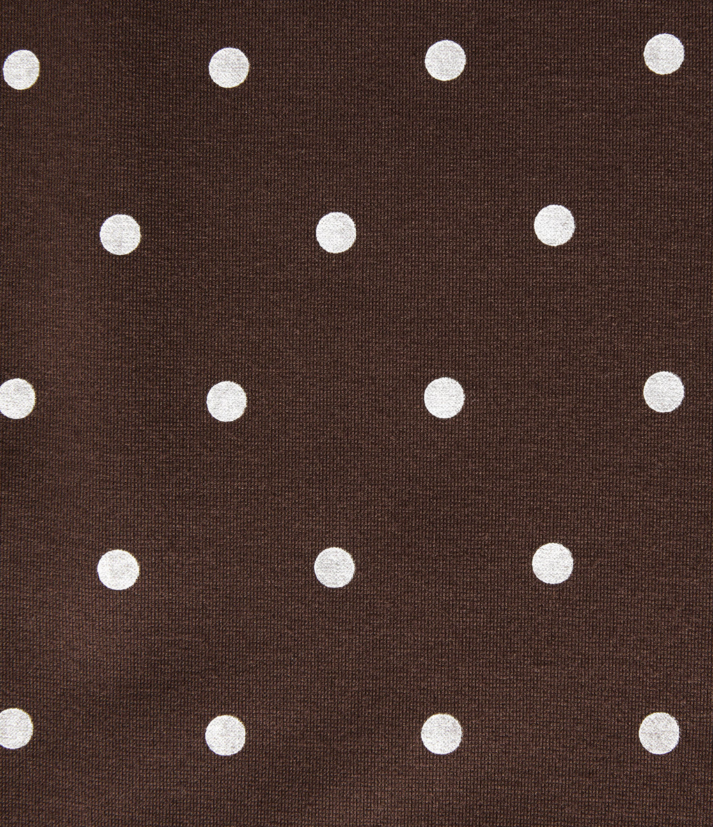 High Waisted Polka Dot Flare Work Trousers with Pockets — Cocoa Confetti — view 7