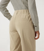 High Waisted Wide Leg Corduroy Casual Trousers with Pockets — Brown Rice — view 4