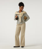 High Waisted Wide Leg Corduroy Casual Trousers with Pockets — Brown Rice — view 6