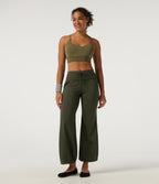 Mid Rise Drawstring Workout Trousers with Pockets — Forest Night — view 7