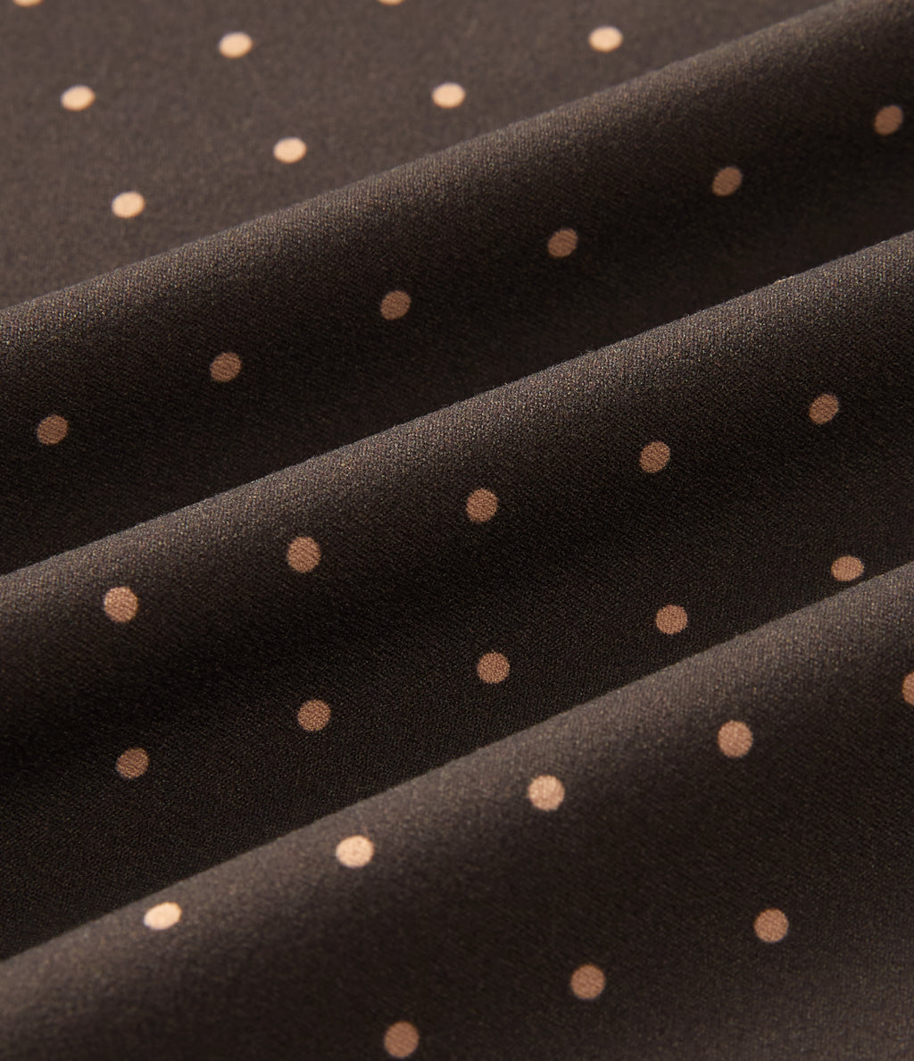 High Waisted Wide Leg Polka Dot Yoga Trousers with Pockets — Black Micro Dot — view 8