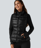 2-Piece Workout Padded Vest & Jacket with Pockets — Signature Ink Black — view 7