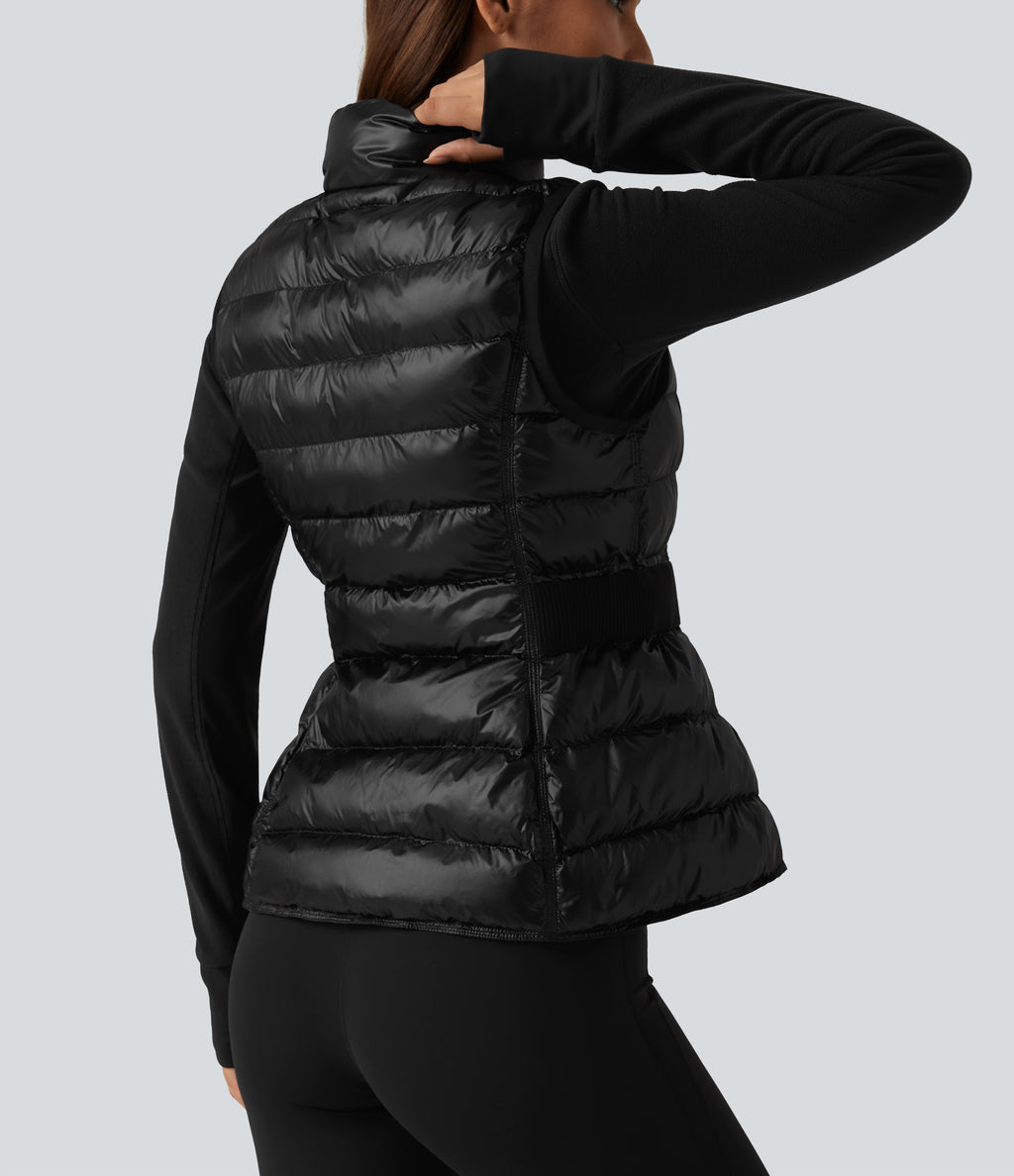 2-Piece Workout Padded Vest & Jacket with Pockets — Signature Ink Black — view 8